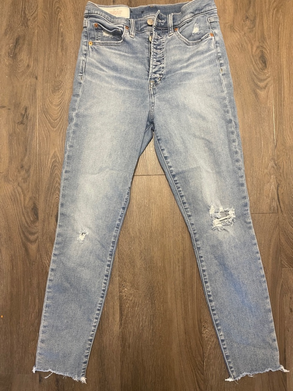 GAP Women High-Rise Light Wash Distressed Jeans